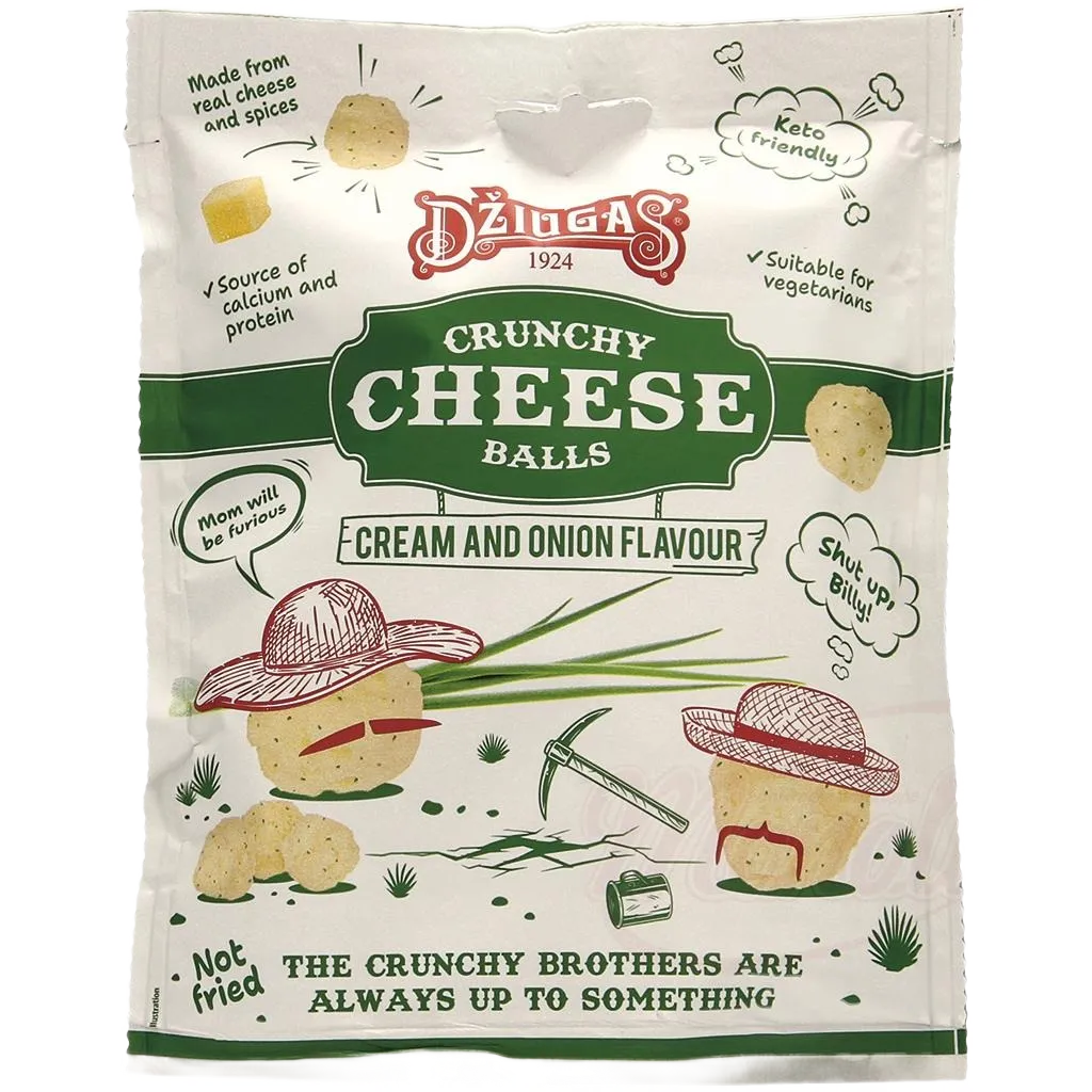 DZHUGAS - Snack "Crunchy Cheese Balls" cream/onion 40g