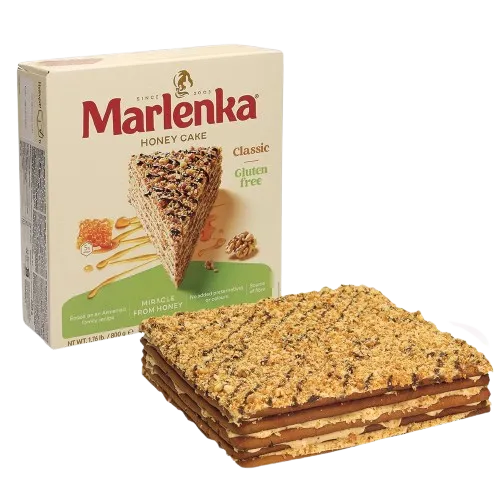MARLENKA - Tarte à la crème, au miel et aux noix, sans gluten 800g