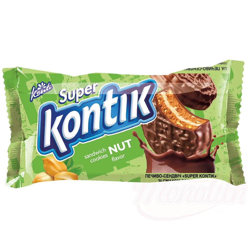 KONTI - Biscuit double  « Super-Kontik » fourré aux cacahuètes 90g