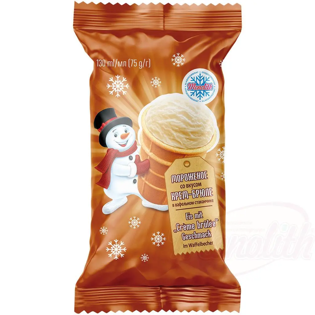 MONOLITH - Glace saveur "crème brûlée" 75g