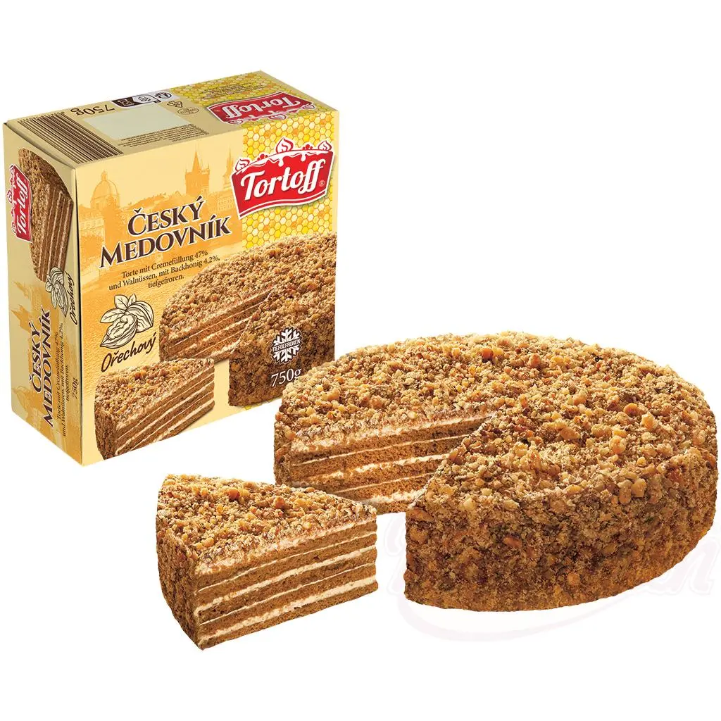 [05224] TORTOFF - Gâteau tchèque à la crème  au miel et aux noix 750g