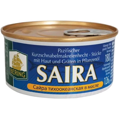 BERING - Merlu à bec court du Pacifique à l'huile végétale 180g