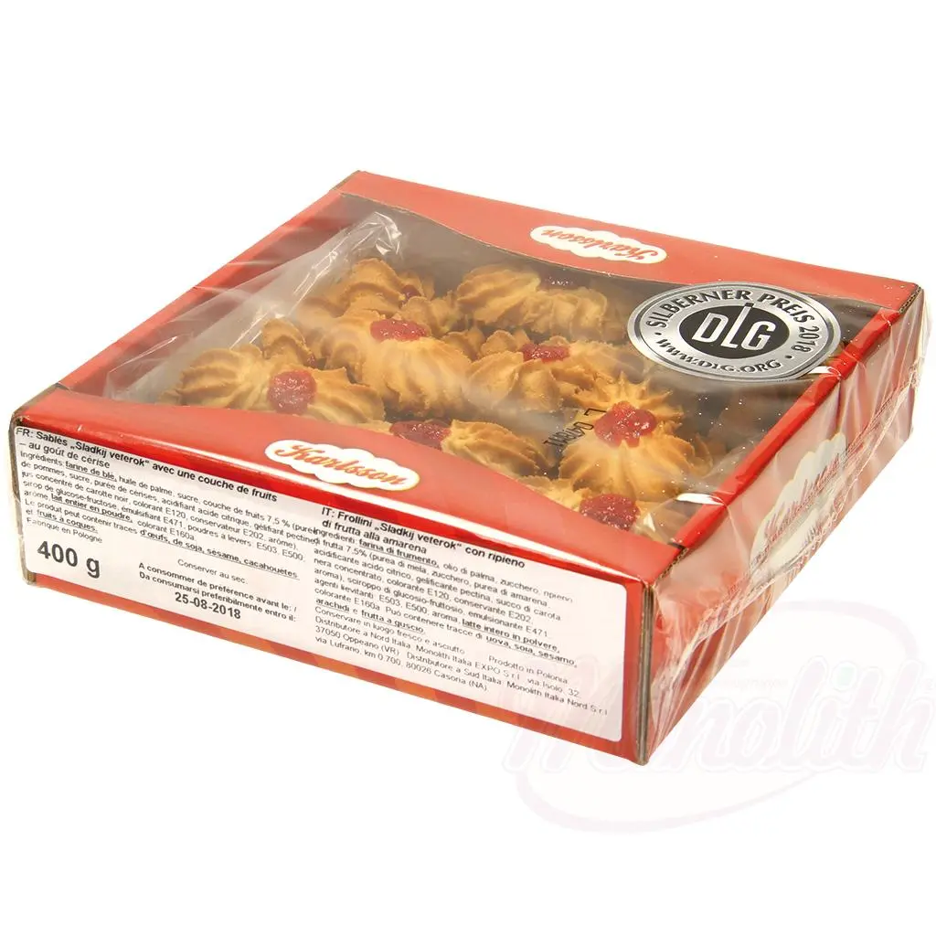 [79123] KARLSSON - Biscuits sablés à la cerise "Sladkij veterok" 400g