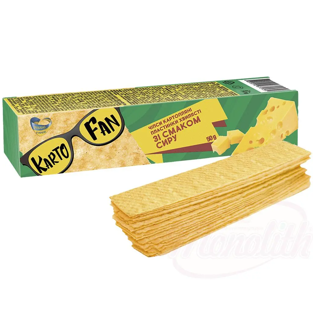 KARTOFAN -  Chips en lamelles, saveur fromage 50g