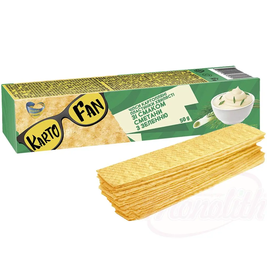 [82202] KARTOFAN - Chips en lamelle, saveur crème fraiche et herbes 50g