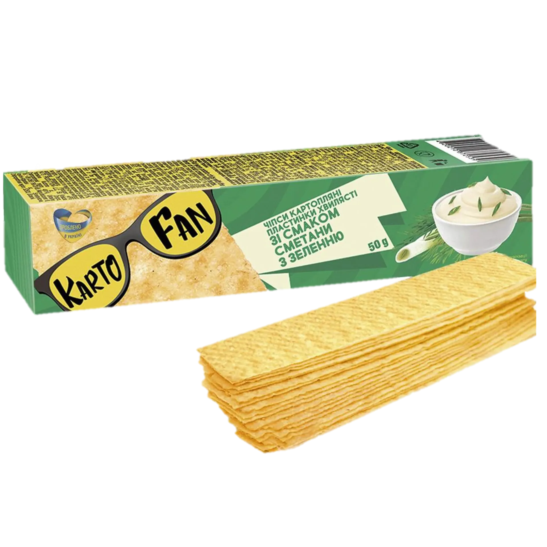 [82202] KARTOFAN - Chips en lamelle, saveur crème fraiche et herbes 50g