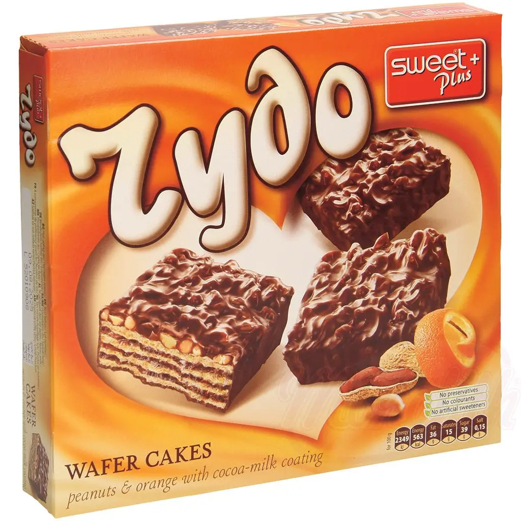 [81938] ZYDO - tartelettes gaufrées aux arachides, saveur orange