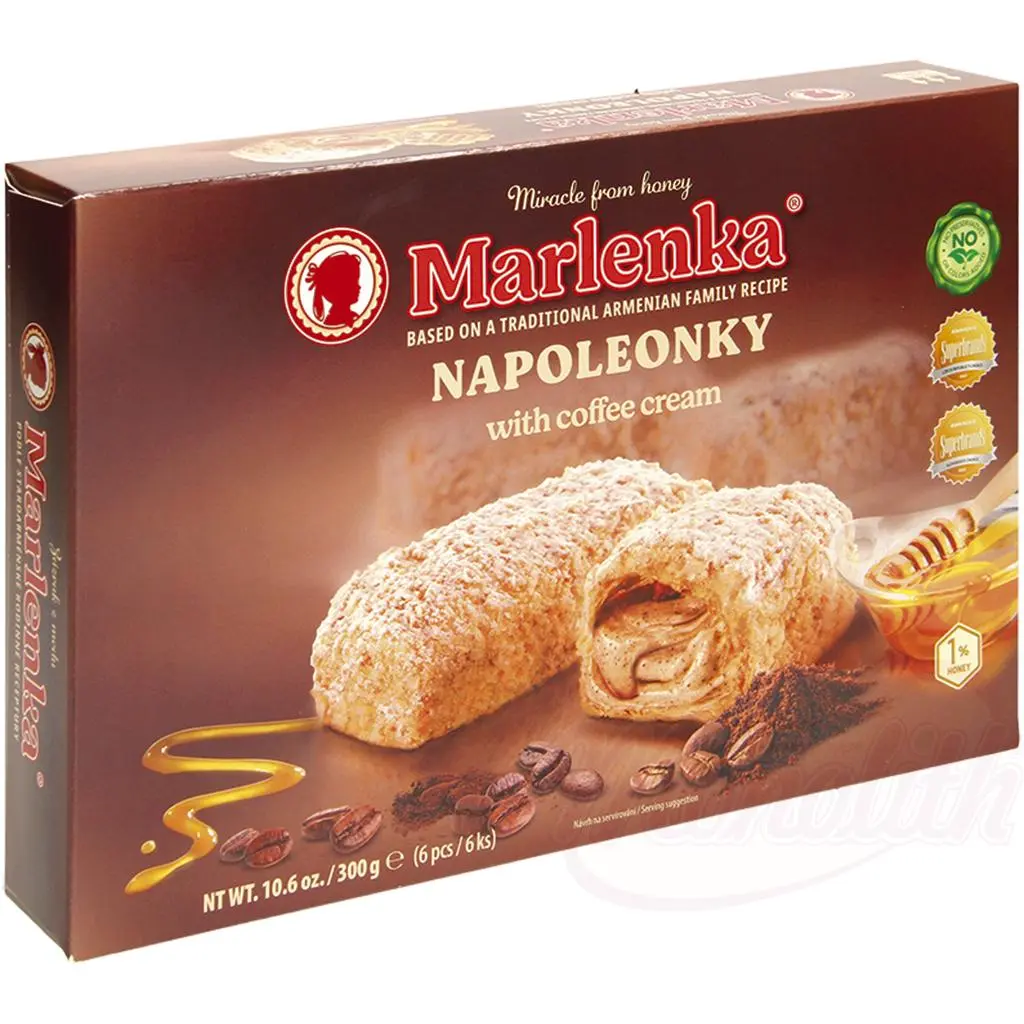 MARLENKA - Patisserie feuilletée avec crème au café "Napoleonky" 300g