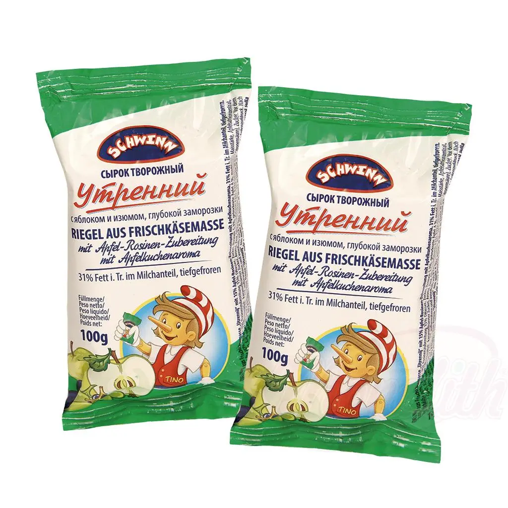 [18606] SCHWINN - Fromage blanc aux pommes et raisins secs "Утренний" 100g