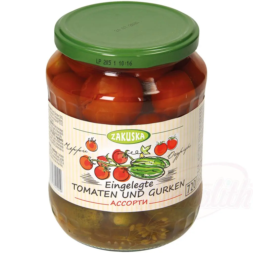 [52101] ZAKUSKA - Tomates et concombres marinés 720ml