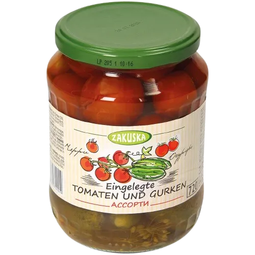 [52101] ZAKUSKA - Tomates et concombres marinés 720ml