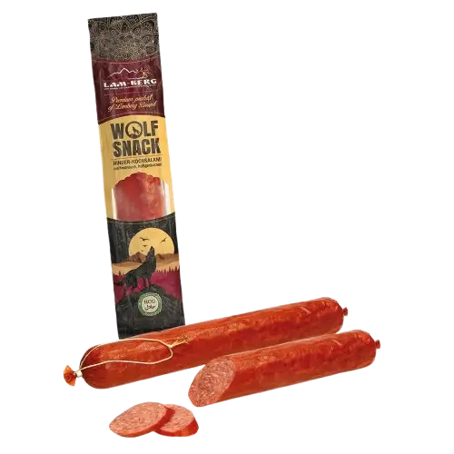 [23301] LAMBERG - Salami de bœuf à l'ail fumé 'Wolf Snack' HALAL 450g