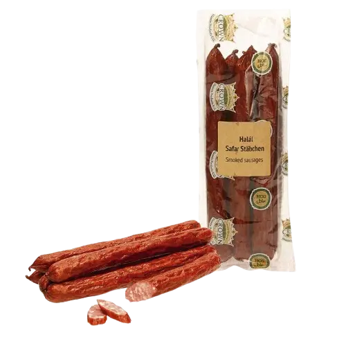 [23381] [23381] CROWN - Saucisses de bœuf Halal 'Safar Stäbchen' façon Krakauer, fumées  300g