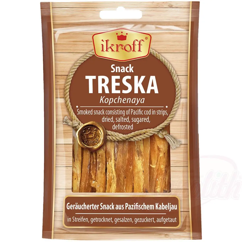 [11211] IKROFF - Snack fumé et séché de cabillaud du Pacifique en lanières 36g