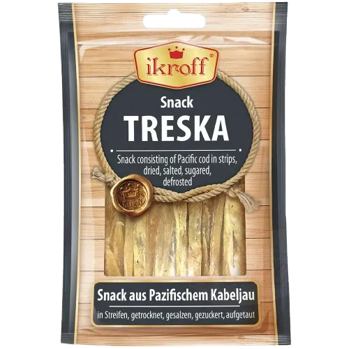 IKROFF - Snack de cabillaud du Pacifique séchés et salés en lanières 36g