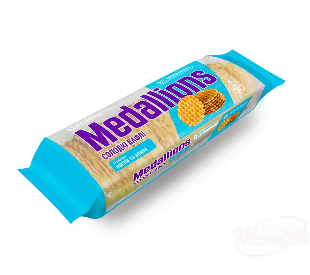 [80027] [80027] LEKORNA - Feuilles de gaufrette sucrées 'Medaillons' vanille-beurre 90g