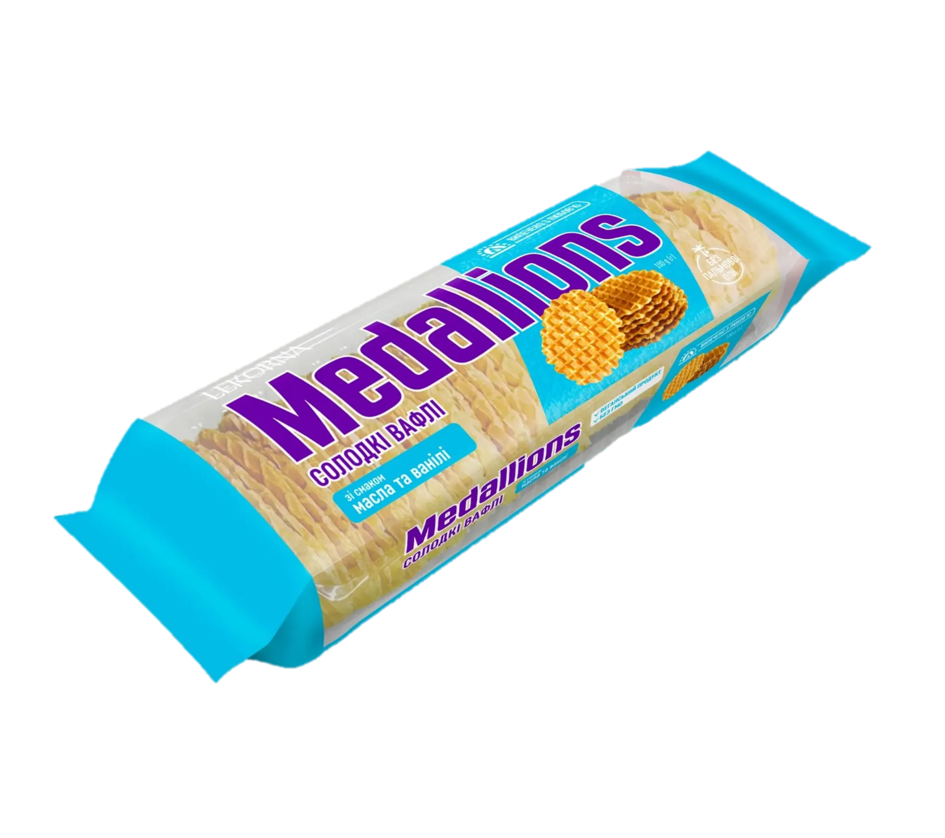 LEKORNA - Feuilles de gaufrette sucrées 'Medaillons' vanille-beurre 90g