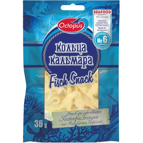 OCTOPUS - Anneaux de calamar séchés et aromatisés à la fumé 36g