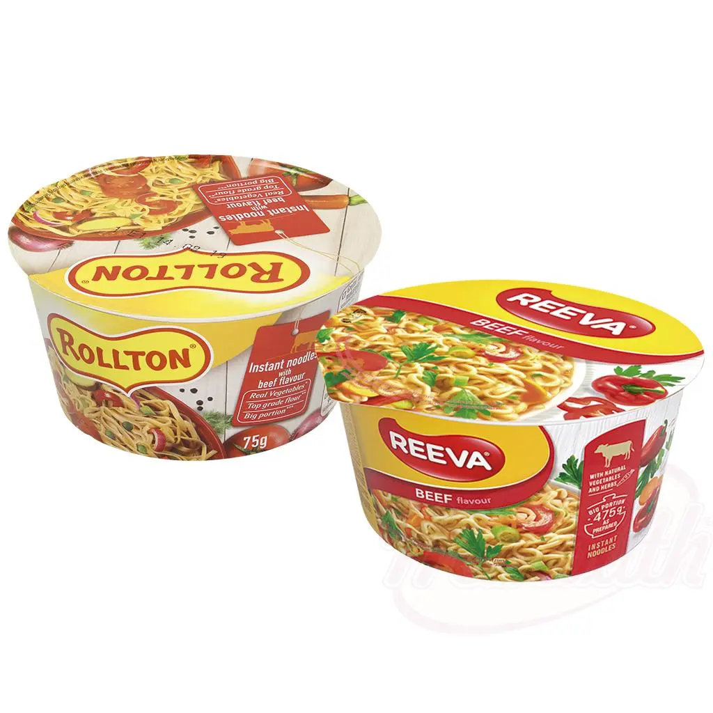 "Reeva" plat de nouilles instantanées au goût de bœuf 