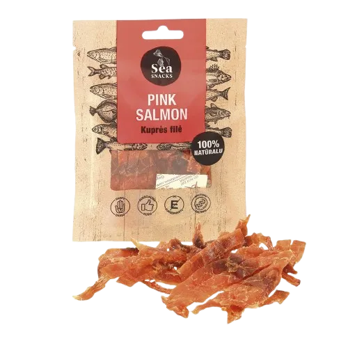 SEA SNACKS - Lamelles de saumon rose séché et salé 30g