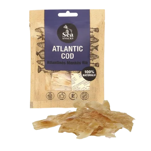 SEA SNACKS - Filet de cabillaud en lanières, salé et séché 30g