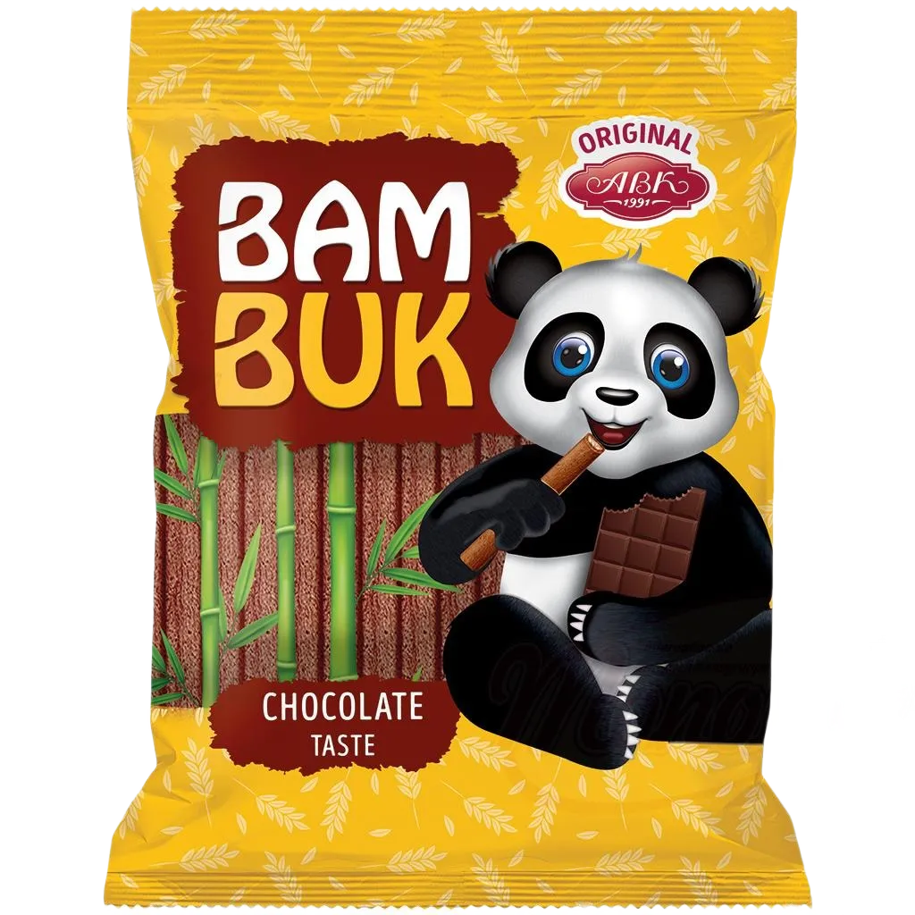 BAM-BUK – gaufrettes en tubes fourrées à la crème/cacao 200g