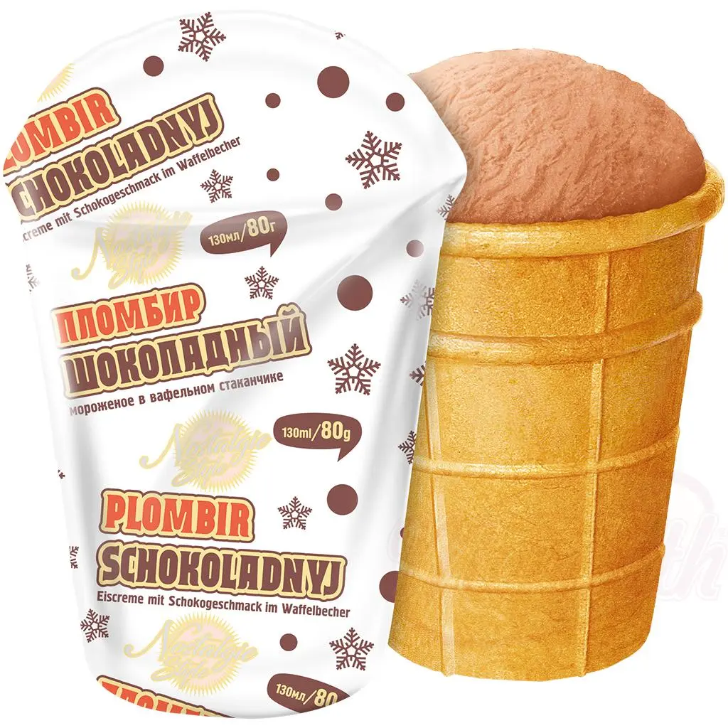 EISPROM - Glace au chocolat  "Plombir" 80g