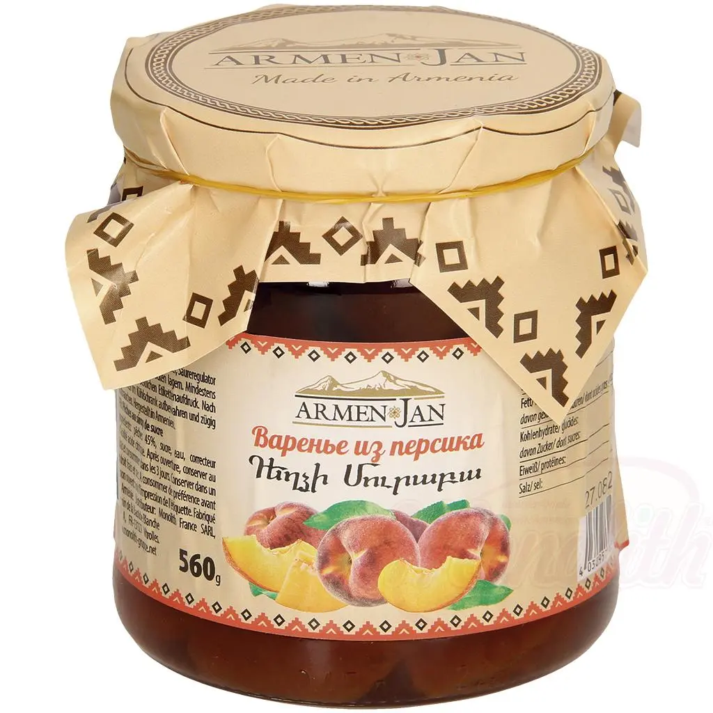 ARMENJAN - Confiture de pêche au sirop de sucre 560g