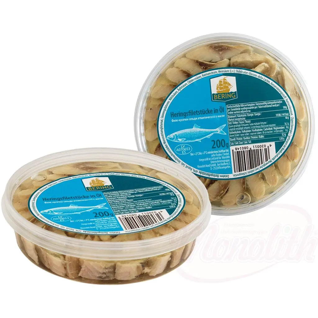 [8014] [8014] BERING - Morceaux de filet de hareng à l'huile, 200g