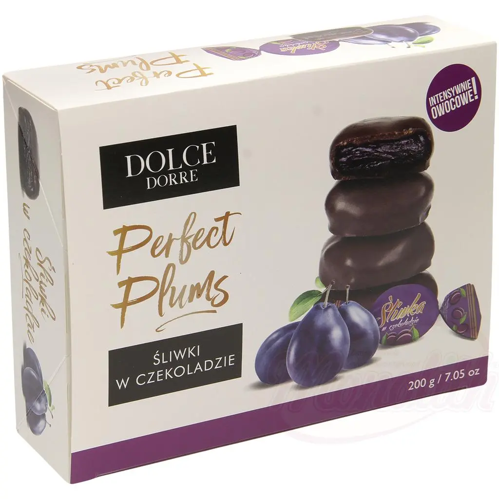 Prunes au chocolat et glaçage au cacao
