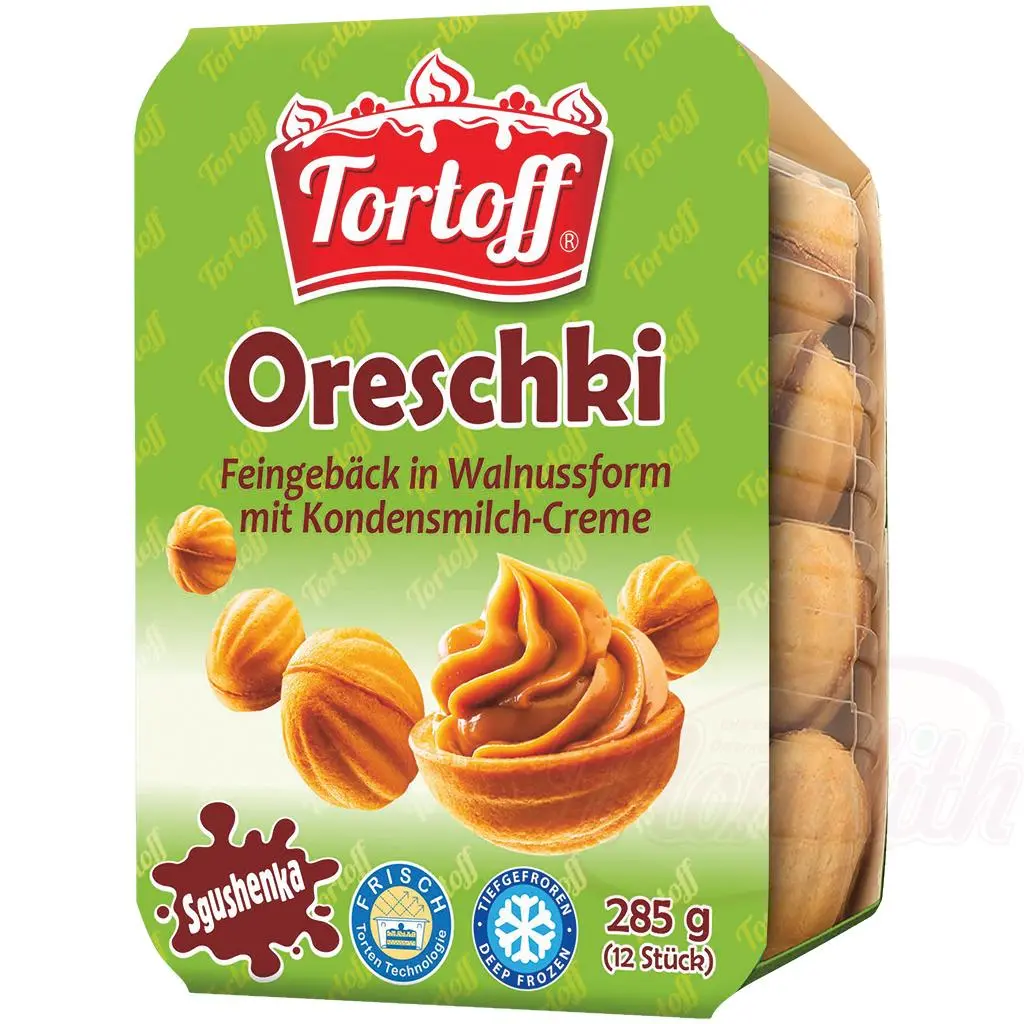 TORTOFF - Pâtisserie fine en forme de noix "Oreschki" à la crème de lait concentré, 285g