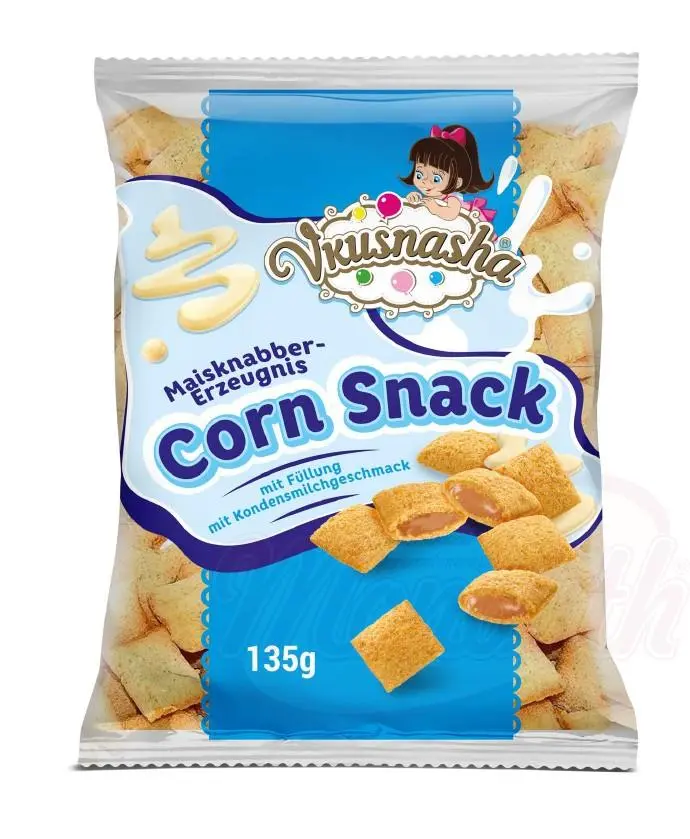 VKUSNASHA -  Snack au maïs fourrés au lait concentré 135g