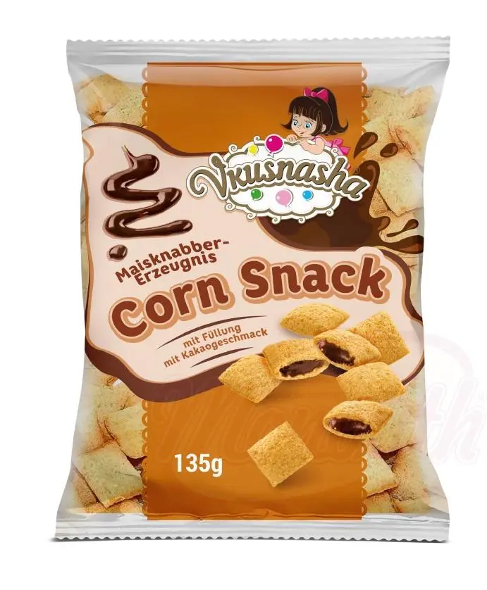 VKUSNASHA -  Snack au maïs fourrés au cacao 135g