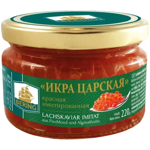 [15031] BERING - Imitation de caviar de saumon "Tsarskaya Kaviar" 220g