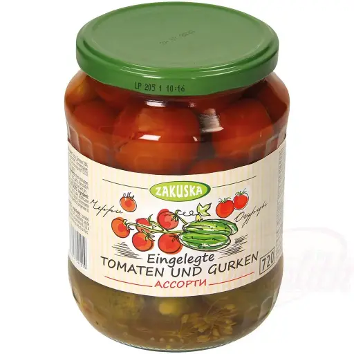 [52101] ZAKUSKA - Tomates et concombres marinés 720ml